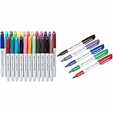 Amazon Basics - Pennarelli indelebili, confezione da 24 pezzi, Colori assortiti & Pennarelli indelebili, assortiti, confezione da 12