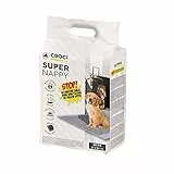 Croci Super Nappy Carboni attivi - Tappetini Igienici per Cani 57x84 cm - 60 pezzi, Traverse Cani e Animali Domestici, per Pipi Cane e Gatto Ultra Assorbenti Usa e Getta, Antistrappo e Antiodore
