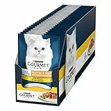 Purina Gourmet Perle Filettini in Salsa Cibo Umido per Gatti con Pollo, 26 Buste da 85g
