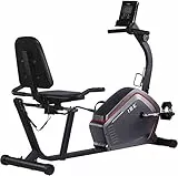 ISE Cyclette Orizzontale Con Schienale,Display LCD, Recumbent, cyclette da seduti per terapie, Regolabile 8 Livelli di Resistenza,cyclette da casa, silenzioso,Porta Telefono,Ruote di Trasporto,SY-6906