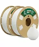 OVERTURE Filamento PLA 1.75mm, 2kg Bobina(4.4lbs), Precisione Dimensionale +/- 0.03 mm, per Stampante 3D （Bianco 2-PACK)
