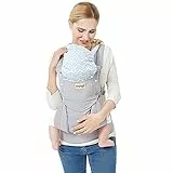 Marsupio Neonati Ergonomico Porta Bebè Puro cotone Hipseat Marsupio Baby Carrier Multiposizione ad Neonati e Bambini da 3 a 48 Mese(3,5 a 20 kg) (Grigio1)