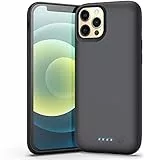 AXNEB Cover Batteria per iPhone 12 Pro/12, Cover Ricaricabile 6800mah Custodia Batteria Cover Caricabatterie Battery Case per iPhone 12 Pro/12 [6,1'] Power Bank Charger Case