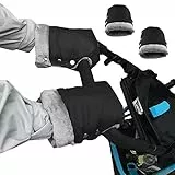 Gobesty Manicotti per carrozzina, guanti scaldamani, guanti in pile per passeggino, guanti da mano, impermeabili, anti-gelo, extra spessi, caldi invernali, passeggino, rimorchi per biciclette