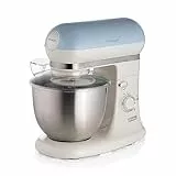 Ariete Impastatrice Vintage 1588, Planetaria per Pane, Pizza, Dolci e Pasticceria, Gancio, Frusta a Cuore e Frusta a Filo Inclusi, Capacità 5.5 Litri, 7 Velocità + Pulse, 1200W, Celeste