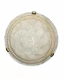 Generico Plafoniera In Vetro Satinato Bianca Classica Con Gancio Cromato, Plafoniere Soffitto Per Cameretta Bambini, Plafoniera Da Bagno, plafoniera soffitto da soggiorno e da ufficio. (Ambra)