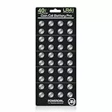 40 x LR41 Batteria Bottone Alcalino 1.5V, POWEROWL Pile a Bottone Alcaline SR41W/SR41/AG3 /L736/392 [Celle Della Batteria Aggiornate, Più Duraturo]