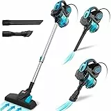 INSE Scopa Elettrica con Filo, Aspirapolvere Senza Sacco, 18kPa 600 W, con Cavo 6m, 3 in 1, per Pavimenti Duri e Peli di Animali Domestici