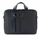 PIQUADRO Pulse, Cartella in Pelle e Tessuto Uomo, Blu, Taglia unica