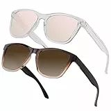 Ulknyss Occhiali da Sole Donna Polarizzati Quadrati Occhiali da Sole Alla Moda 2 paia Occhiali Sole Retrò UV400 Protezione