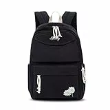 FANDARE Zaini Casual Zaino Zainetto Ragazza Zainetto Cartelle Zaino Scuola Adolescente Borse a Zaino Ragazza Zainetti Daypacks multiuso zaini per Uomo Donna All'aperto Viaggio Universitaria Nero