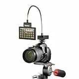 Hama Pannello LED per foto/video sottile 40 per fotocamere digitali e videocamere con slitta per flash, con braccio flessibile di supporto nero