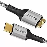 SUCESO Cavo USB C a Micro-B 3.0 Cavo Tipo C a Micro USB 3.0 Cavo Hard Disk Type-C a Micro B Superspeed Compatibile con Disco Rigido Esterno, Toshiba Canvio, Seagate,WD, Samsung S5,Note 3 e altro-0.5M