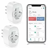 SURFOU Presa Smart Alexa, Presa WiFi Intelligente Italiana 16A(Type L), Compatibilità Amazon Alexa, Google Assistant e SmartThings, APP Controllo Vocale/Remoto, Monitoraggio Energetico, Timer, 2 Pezzi