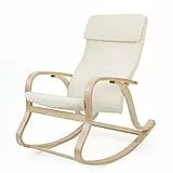 Songmics LYY30M Poltrona a Dondolo, Beige, 65 x 90 x 98 cm