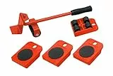 Meister 4Single9900 - Rullo di trasporto per mobili, Portata massima Single50 kg ciascuno, Rosso, Set da 5 pezzi