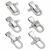 PandaHall 15 Set di Fibbie a D Regolabili Set di Fibbie in Lega a Forma di U Grilli, Sopravvivenza Corda Esterna, Platino