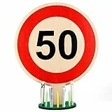 Giftota - Cartello stradale 50° compleanno – segnale stradale compleanno, anniversario – regalo divertente per donne e uomini – regalo di denaro personalizzato – 50° compleanno – libro degli ospiti