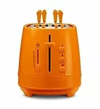 De'Longhi CTLAP2203.O Tostapane con Pinze, Controllo Progressivo del Grado di Tostatura, Indicatori Luminosi, Cassetto Raccoglibriciole, Piedini Antiscivolo, Potenza 550 Watt, Plastica, Arancione