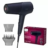 Asciugacapelli Philips Serie 5000 con Tecnologia Termoprotettiva, 3 Impostazioni di Calore e 2 Velocità, 2300 W di Potenza di Asciugatura, Blue Metalic BHD510/00