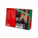 Konstsmide Luci natalizie/luce di benvenuto moderna/legno laccato beige/uso interno (IP20)/230V interni/9 candele con lampadine trasparenti/cavo bianco con interruttore On Off