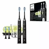Philips Sonicare HX9354/38 DiamondClean, Spazzolino Elettrico con Tecnologia Sonicare, 5 Programmi di Pulizia, Include 2 Manici Neri