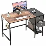 HOMIDEC Scrivania per computer, tavolo da ufficio con cassetti scrivania per scrittura di studio per la casa con ripiani di stoccaggio, scrivanie e postazioni di lavoro per ufficio a casa camera da