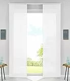 Gardinenbox 85589N2 - Tende a pannello, scorrevoli, con binario di scorrimento, asta di contrappeso, bianco, 245 x 60 cm, Confezione da 2