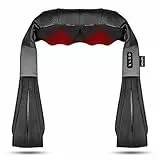 VOYOR massaggiatore collo e spalle, massaggiatore cervicale elettrico con rullo 4D, Riscaldamento a intensità regolabile portatile per corpo massaggiatore PJ100, Nero