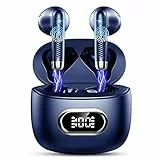 Cuffie Bluetooth 5.3, Auricolari Bluetooth Sport con HD Mic Stereo, Cuffie Wireless In Ear Mini Cuffie Senza Fili IP7 Impermeabili, Cuffiette Bluetooth LED Display/Ricarica Rápida/USB-C 42H Blu