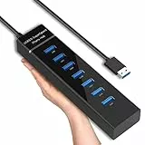 Hub USB 3.0, Cavo 120cm 7 Porte Hub USB Ultrasottile per Computer Desktop, MacBook Pro/Air, iMac, PS5 e altri laptop