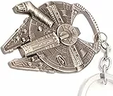 WOO LANDO Han Solo's Millennium Falcon - apribottiglie in Look Astronave con Portachiavi, Look in Acciaio Inox 60x45mm, Regalo Divertente per i Fan di Star Wars