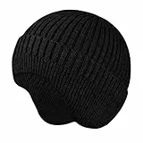 Cozlly Cappello Invernale Donna, Berretto Uomo Caldo in Maglia, Cappello Termico Caldo, Berretto Cappello con Paraorecchie, Beanie Invernali, Beretto Caldo Sportivo, Regalo Natale (Nero)