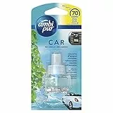 Ambi Pur Deodorante Auto Ricarica, Profumo Acqua Freschezza Naturale, Elimina Odori Facile da Agganciare, Durata fino a 70 Giorni