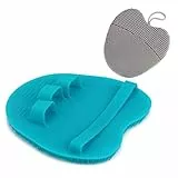 Spazzola per il corpo in silicone puro Scrubber per doccia Guanto per doccia esfoliante delicato con spazzola per la pulizia del viso manuale super morbida (1 Pars Blu+Grigio)