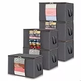 Lifewit 6 pezzi 60L Scatole per Vestiti, Contenitori Organizer armadio per Piumoni, Scatola trasloco, Buste Pieghevole per Indumenti, Coperte, Biancheria da Letto, Grigio