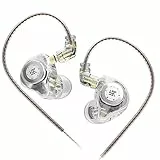 Yinyoo KZ EDX PRO Cuffie In-Ear, HIFI Suono Bassi Profondi con Auricolari In-Ear Cablati 1DD Unità Dinamica a Doppio Circuito Magnetico Driver da 10 mm con Cavo Staccabile (bianco, senza mic)