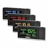 National Geographic Multi Colour - Stazione Meteo Radio a 256 Colori con Schermo a Colori variabili e proiettore, con sensore Esterno Incluso