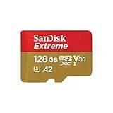 SanDisk 128GB Extreme scheda microSDXC + adattatore SD + RescuePro Deluxe fino a 190 MB/s con prestazioni app A2 UHS-I Class 10 U3 V30