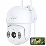 blurams Telecamera Wi-Fi Esterno 2K,Telecamera esterno 360°,PTZ Videocamera Sorveglianza Esterno con Visione Notturna a Colori,IP66 Impermeabile,Audio Bidirezionale,Rilevamento del movimento