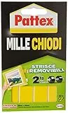 Pattex Millechiodi Biadesivo, Strisce Adesive Pattex Muro, Ultraforti, Riposizionabili, Nastro Biadesivo Forte, Strisce Adesive Rimovibili, 10 Strisce ciascuna 20 x 40 mm