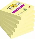 Post-It Foglietti Super Sticky, Canary Yellow, 76 mm x 76 mm, 90 Fogli/Blocchetto, 4 + 2 Blocchetti Gratis, Colore Giallo, Foglietti Adesivi Fogli Adesivi per Appunti, Elenchi & Promemoria