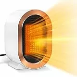 Termoventilatore Ceramica, Termoventilatore elettrico da 1200W con 2 Modalità, 3S PTC Riscaldamento Rapido Riscaldatore, Riscaldatore Personale per Dell'ufficio Domestico Camera da letto, Bianco