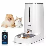 Nobleza - Distributore Automatico di Cibo per Gatti Cani, 2.4G WiFi Dispenser Crocchette Cibo Cani Automatico, 4L Dispenser Cibo Gatti con Timer, Registrazione di 10S, 1-10 Pasti al Giorno