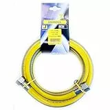 Tubo flessibile gas 1 mt - 1/2' FF inox a norma En 15266 per piano cottura/cucina Uniroll