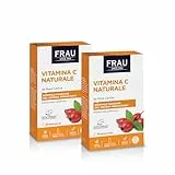 FRAU Vitamina C Naturale, Integratore Alimentare a Base di Vitamina C da Rosa Canina, Confezione 20 Pastiglie, Senza Lattosio, Senza Glutine, Per Sistema Immunitario e Ossa, Confezione da 2