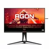 AOC AGON AG275QXN - Monitor Gaming QHD da 27 pollici, 165 Hz, 1 ms, HDR400, FreeSync Premium (2560x1440, HDMI, DisplayPort, hub USB), colore nero/rosso