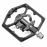GEWAGE Pedali per mountain bike - Pedali piatti per bicicletta a doppia funzione e pedali SPD - Pedali con piattaforma da 9/16' compatibili con SPD per bici da strada Mountain BMX (Nero)