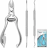 Candure Tagliaunghie Professionale e Tronchesino Impostato per di Spessore e Difficile Unghie dei Piedi & Unghie Incarnite - Manicure e Pedicure attrezzi con Tronchesi, Sollevatore Unghie & Lima