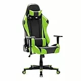 IntimaTe WM Heart Sedia Gaming, Sedia da ufficio Sedia Schienale Alto Reclinabile di PU Ergonomica Poltrona Girevole Regolabile Sedia del Gioco Computer (verde)